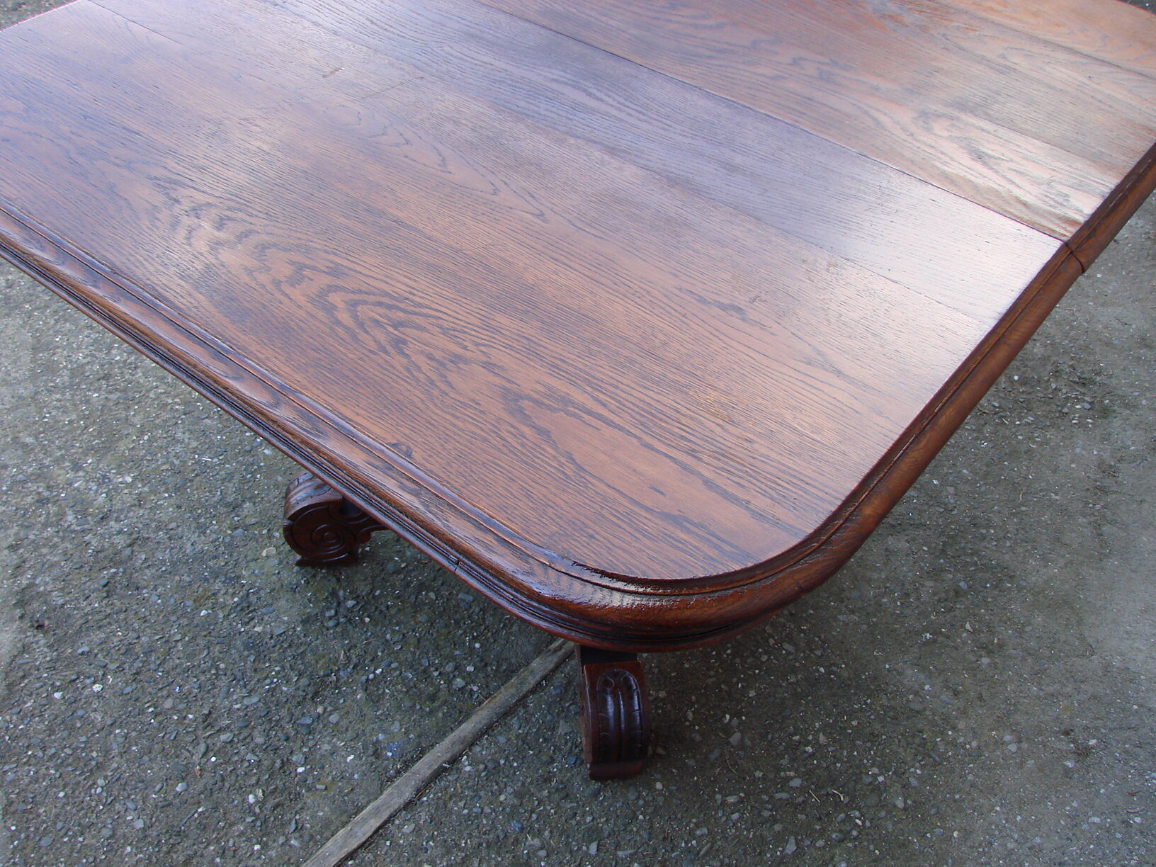 Oak table from 19th century .