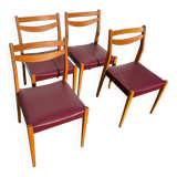 Set of 4 vintage Scandinavian style chairs
