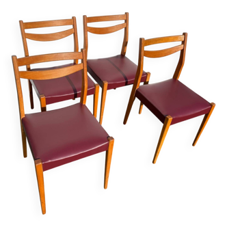Set of 4 vintage Scandinavian style chairs