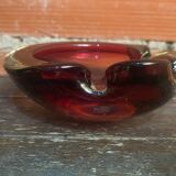 Vintage murano sommerso pink glass ashtray made in italy