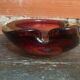 Vintage murano sommerso pink glass ashtray made in italy