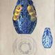 France LAMBERT 1902-1981. Gouache. Art Deco vase design, circa 1925.