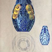 France LAMBERT 1902-1981.Gouache.Projet de vase Art Déco,vers 1925