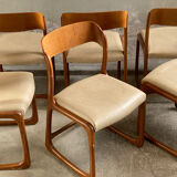 6 Baumann chairs foot sled