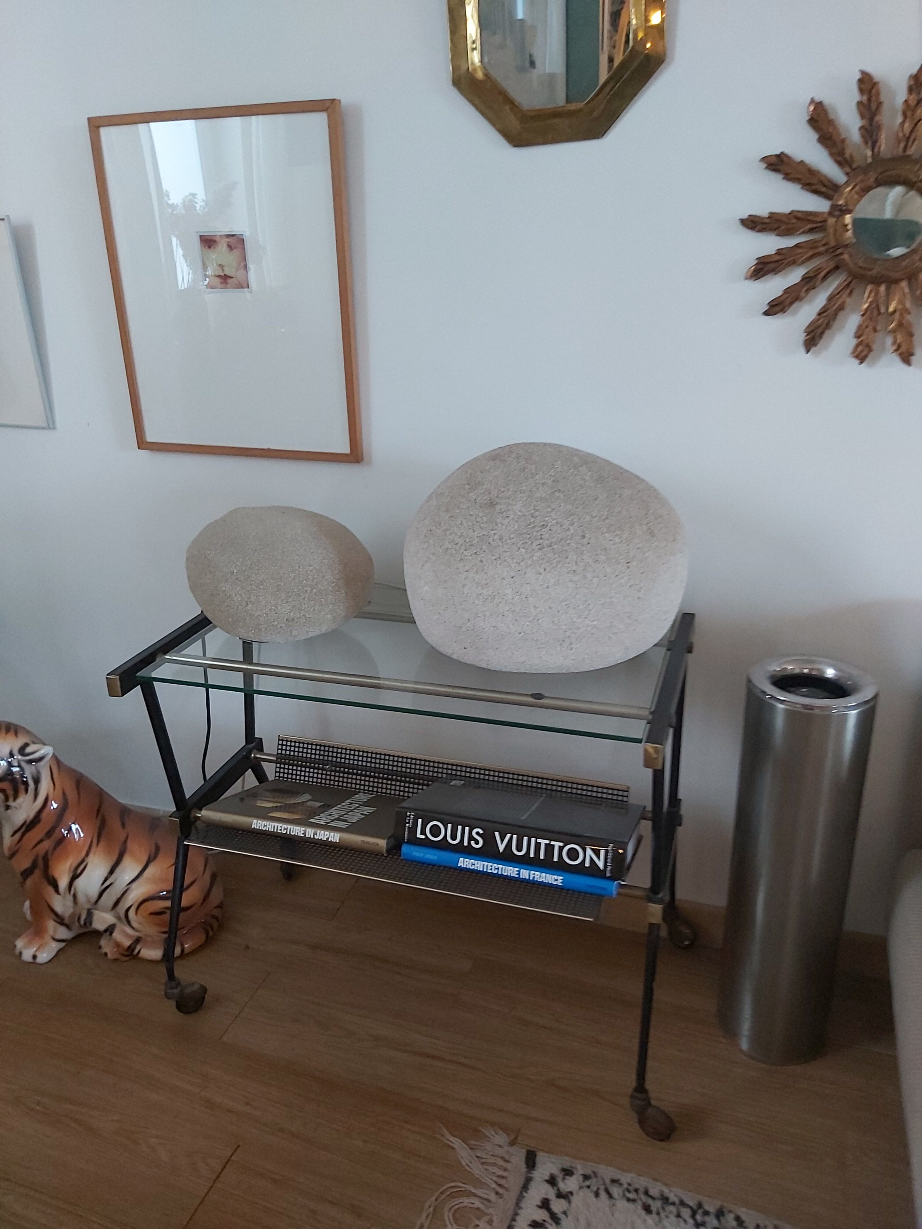 Metal and vintage brass dessert-console