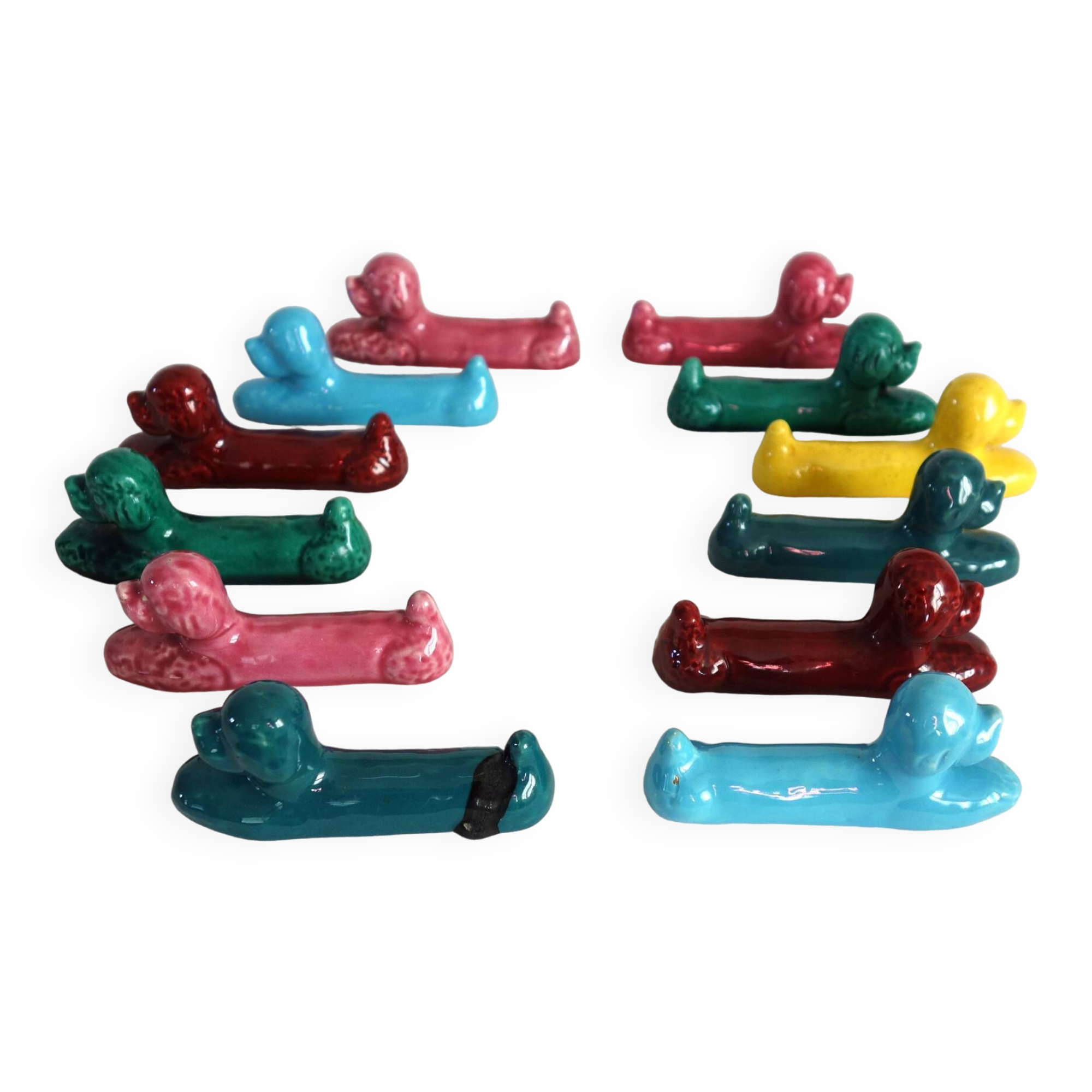 12 vintage Vallauris ceramic knife holders