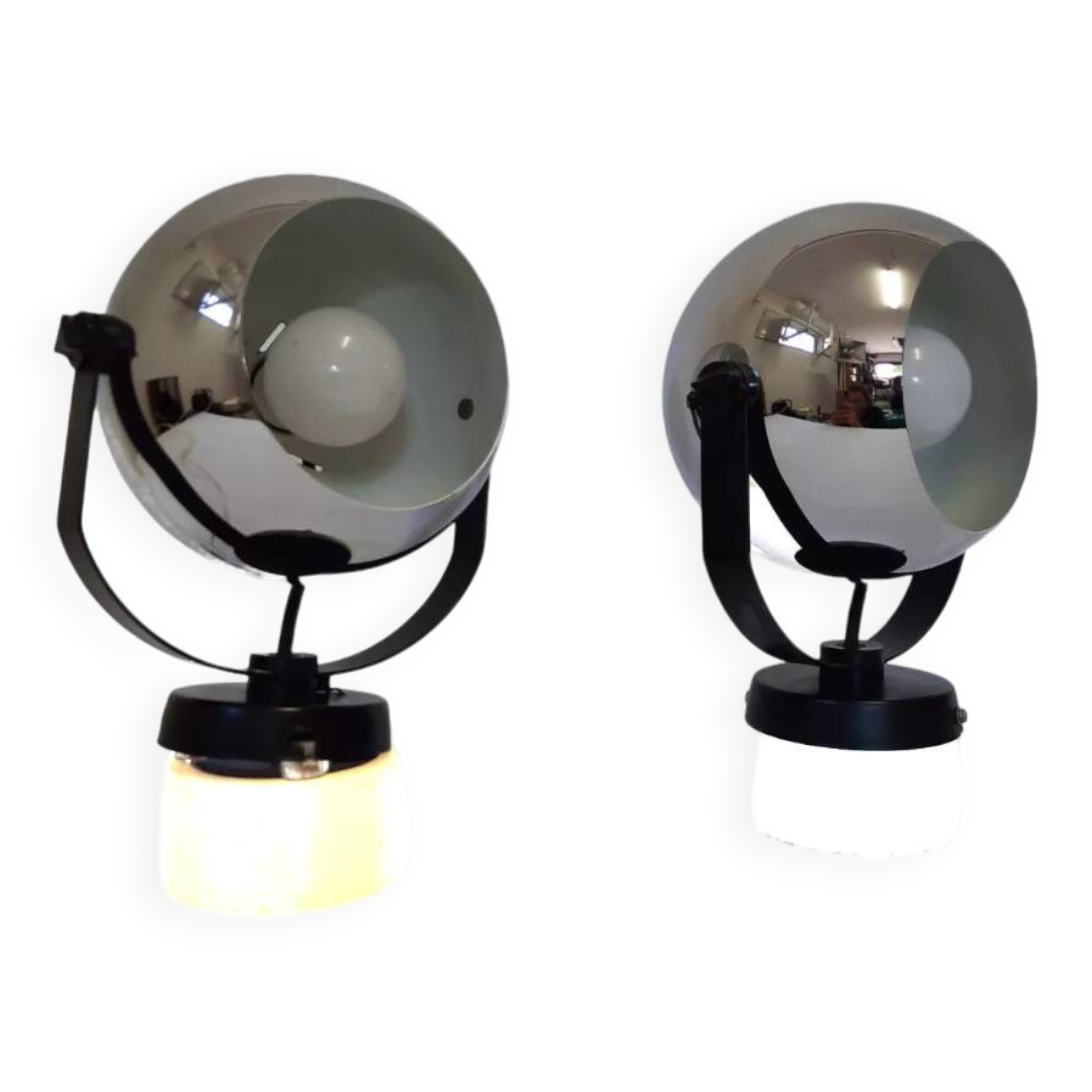 Altalite, adjustable chrome chrome spotlights couple, 70s