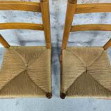 Pair of straw chairs