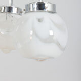 Lustre italien Murano bicolore en verre des années 1970