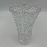 Antique cut Bohemian crystal vase