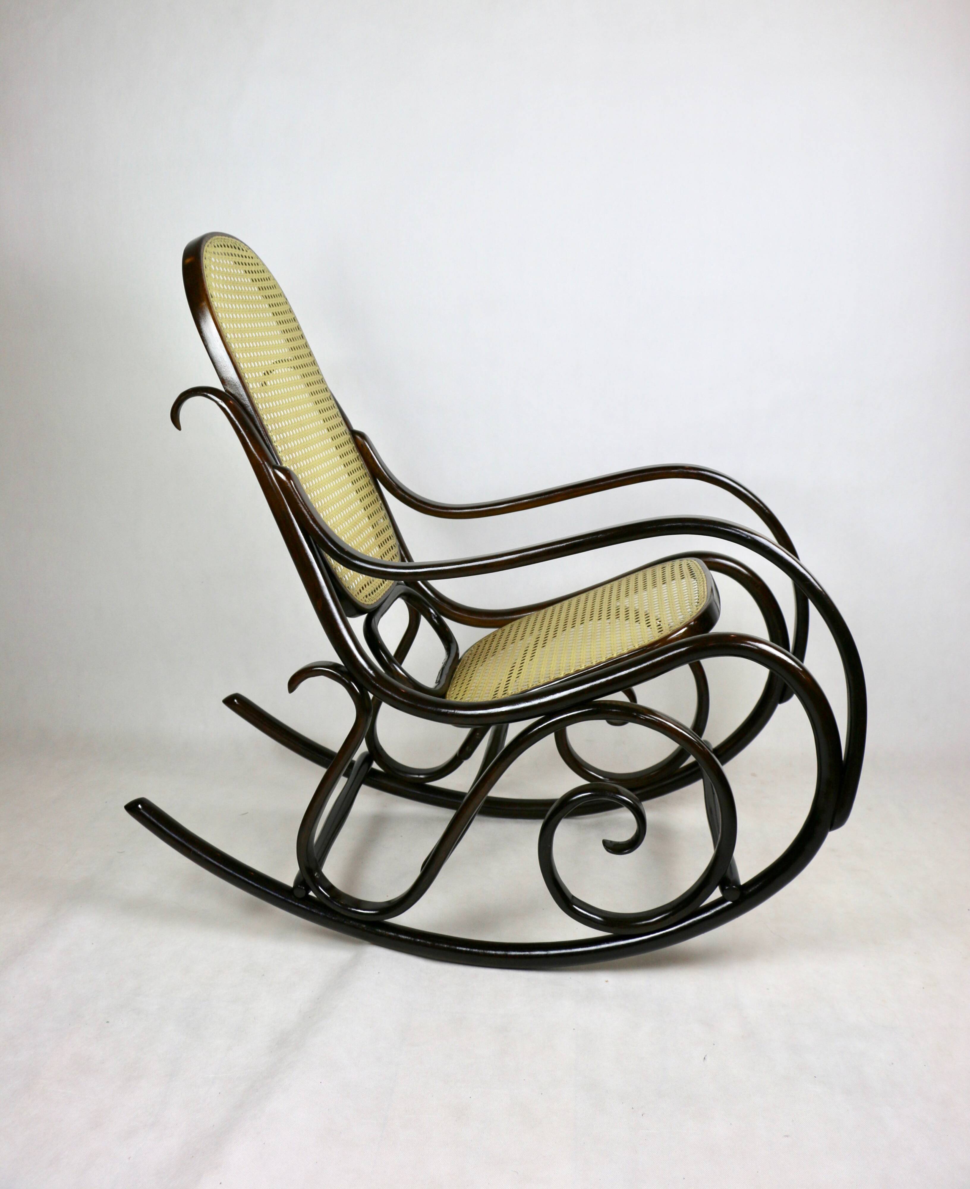 Vintage Brown Rocking Chair by Michael Thonet