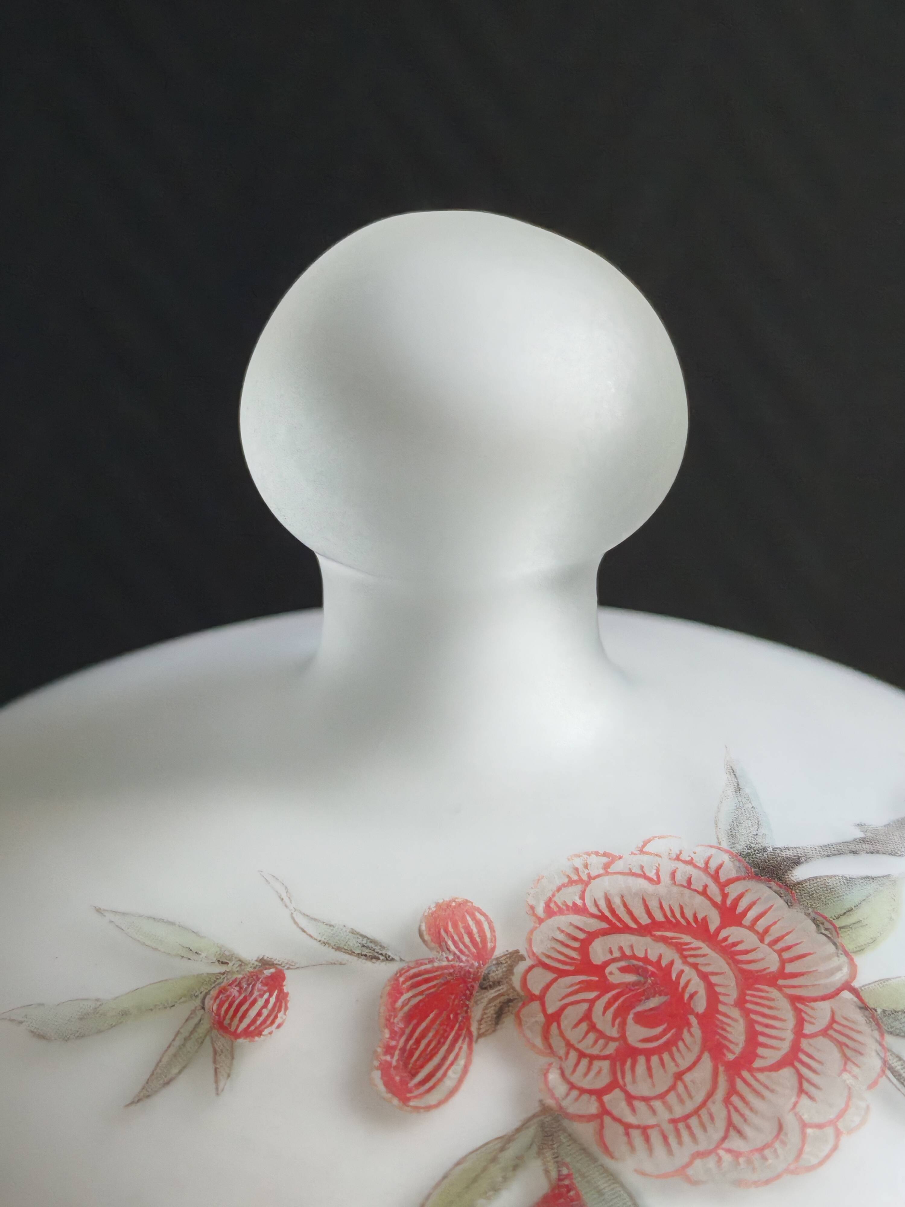 Vintage opaline glass footed bonbonnière