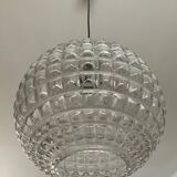 Vintage pendant light from the 70s in molded glass