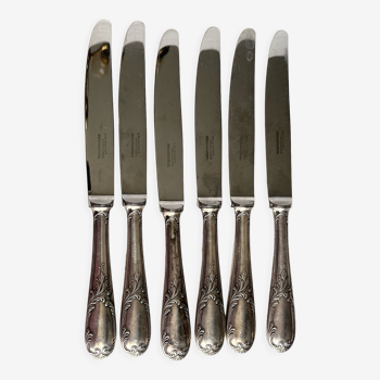 6 silver metal knives