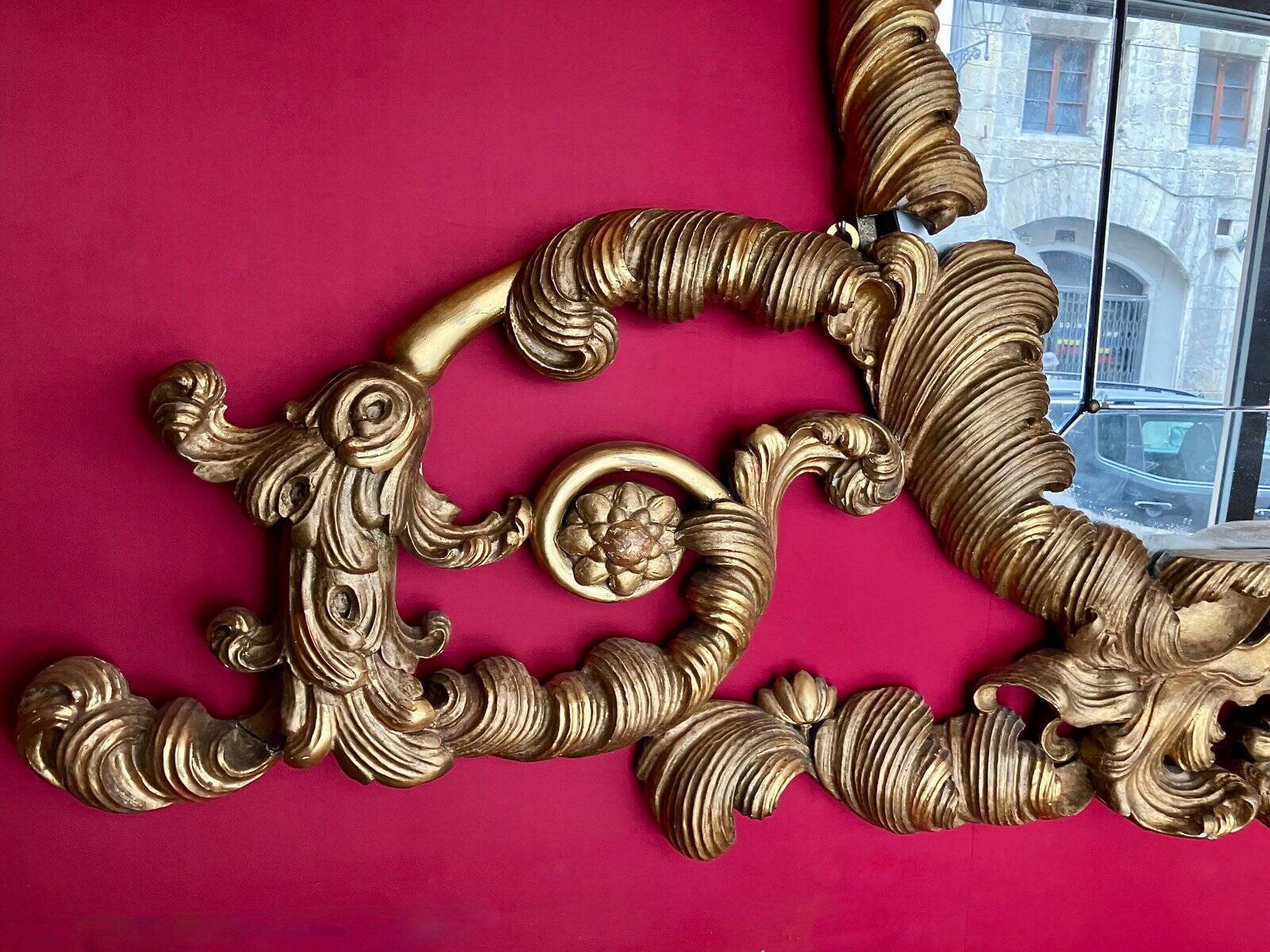 19th Century Florentine Eclectic Gilt Wood Mirror with Cinematic Provenance, 1890s