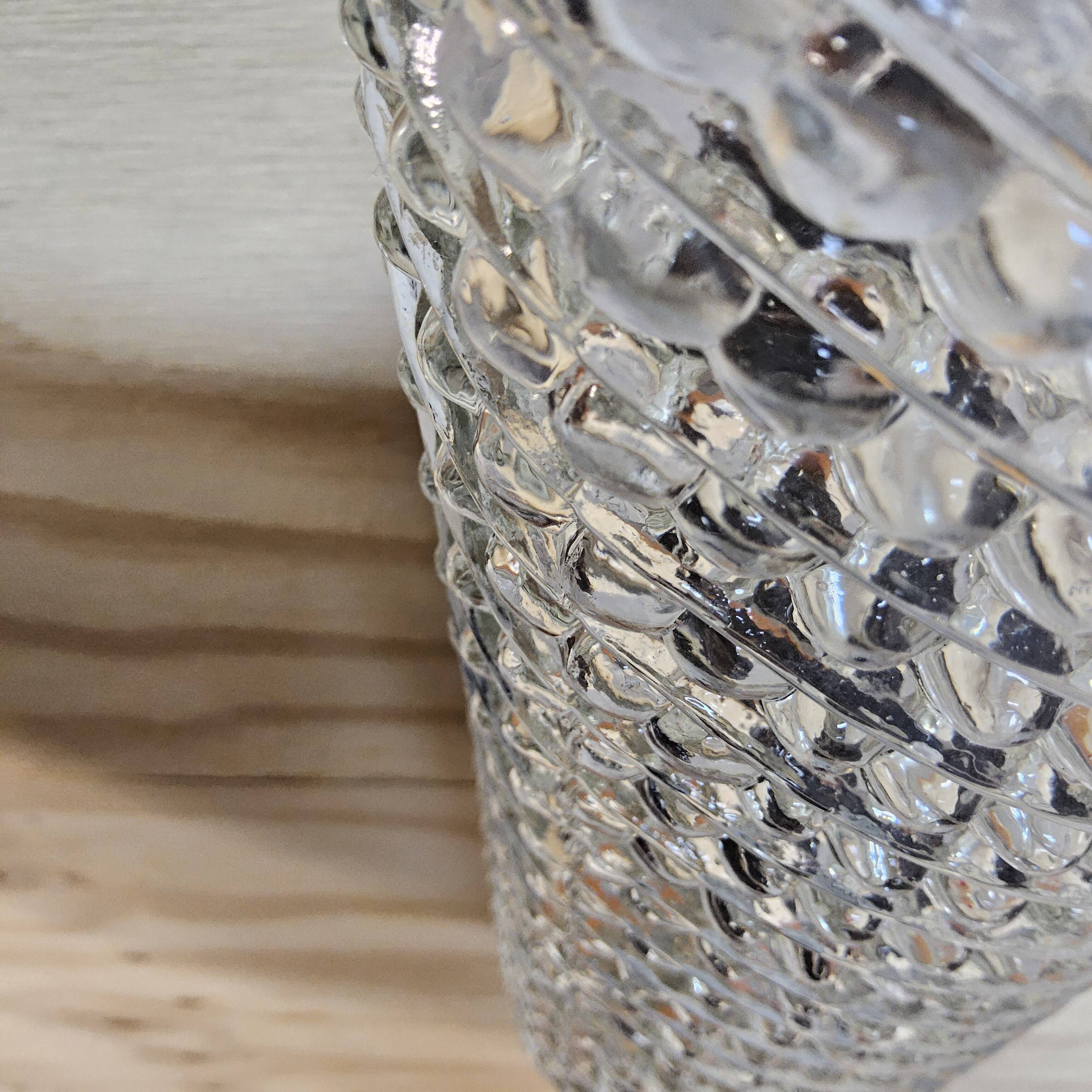 Vintage wall lamp Glashutte Limburg bubble glass texture (60s)