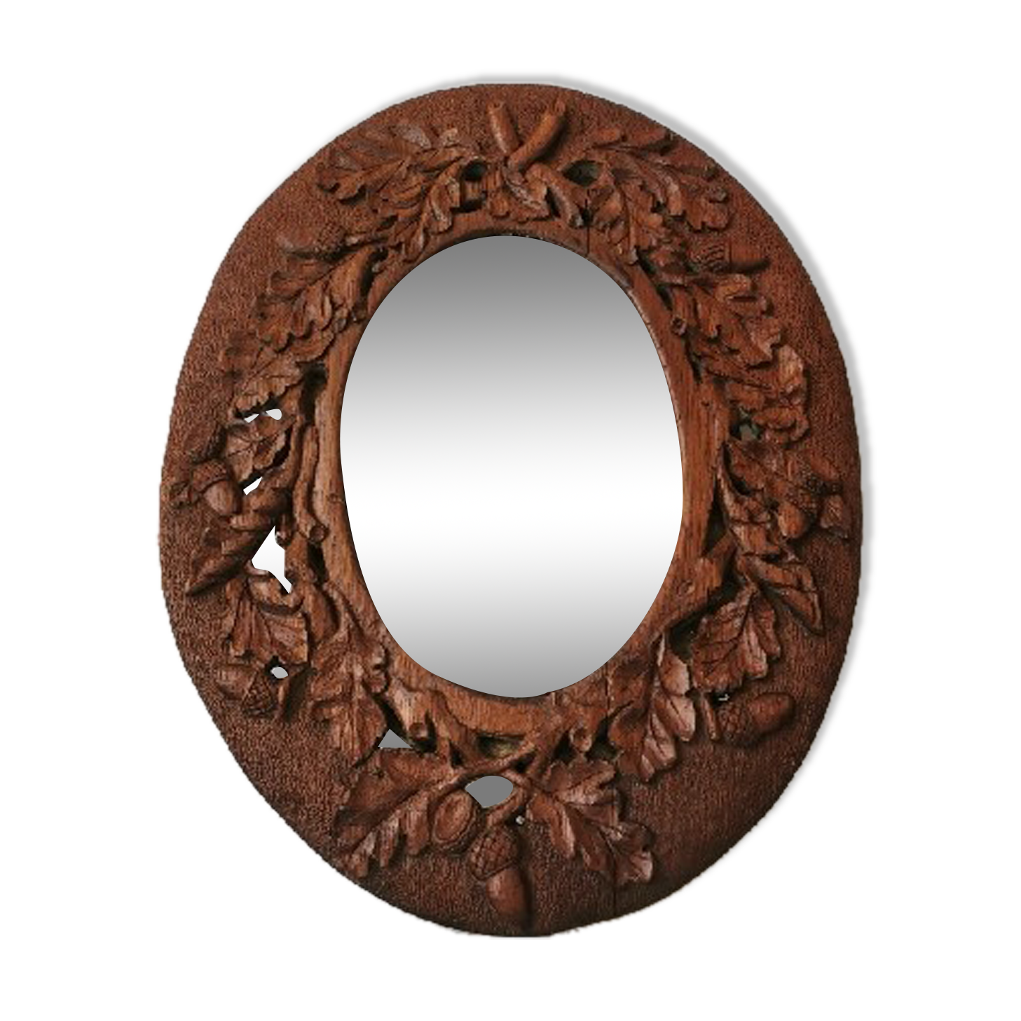 Carved wooden country mirror  35x45cm