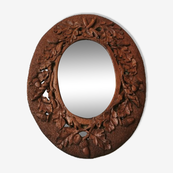 Carved wooden country mirror  35x45cm