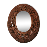 Carved wooden country mirror  35x45cm
