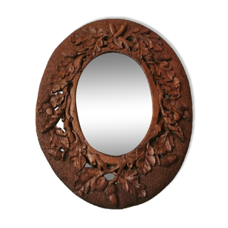 Carved wooden country mirror  35x45cm