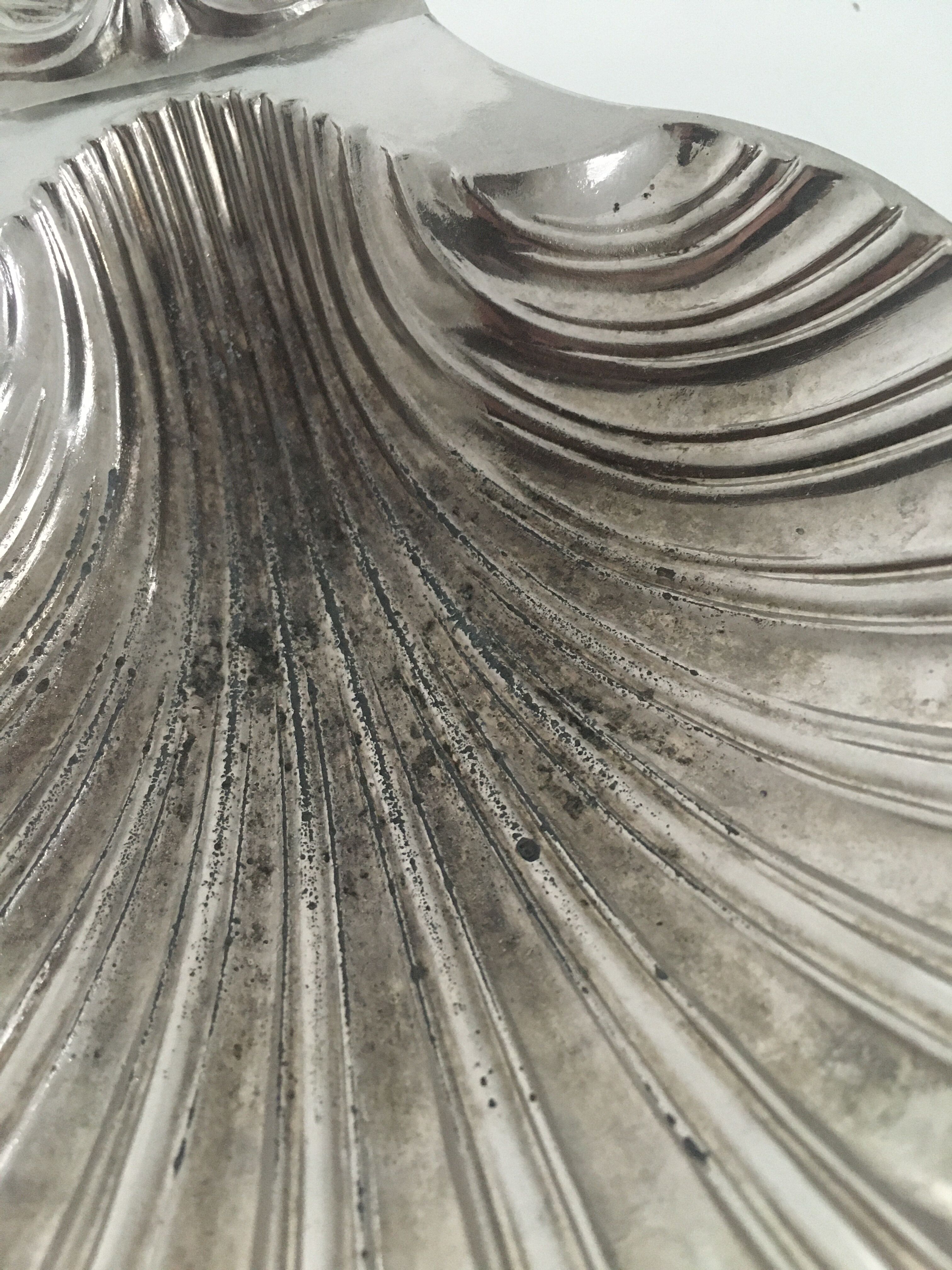 Silver scallop ashtray