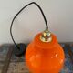 Vintage electrified orange suspension lamp with new