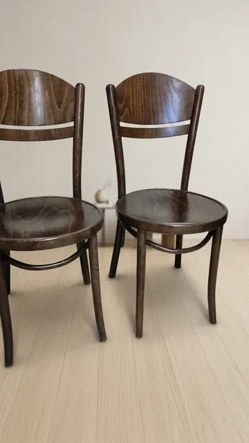 Set of 4 TON wooden dining chairs, 20th century, Czechoslovak, 90 × 46 cm