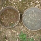 2 old wooden sieve