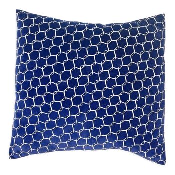 Blue velvet envelope cushion