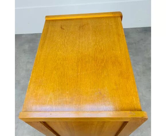 Chest of drawers chiffonnier feet compass 50s blond wood