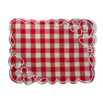 Vichy fleur placemat rouge