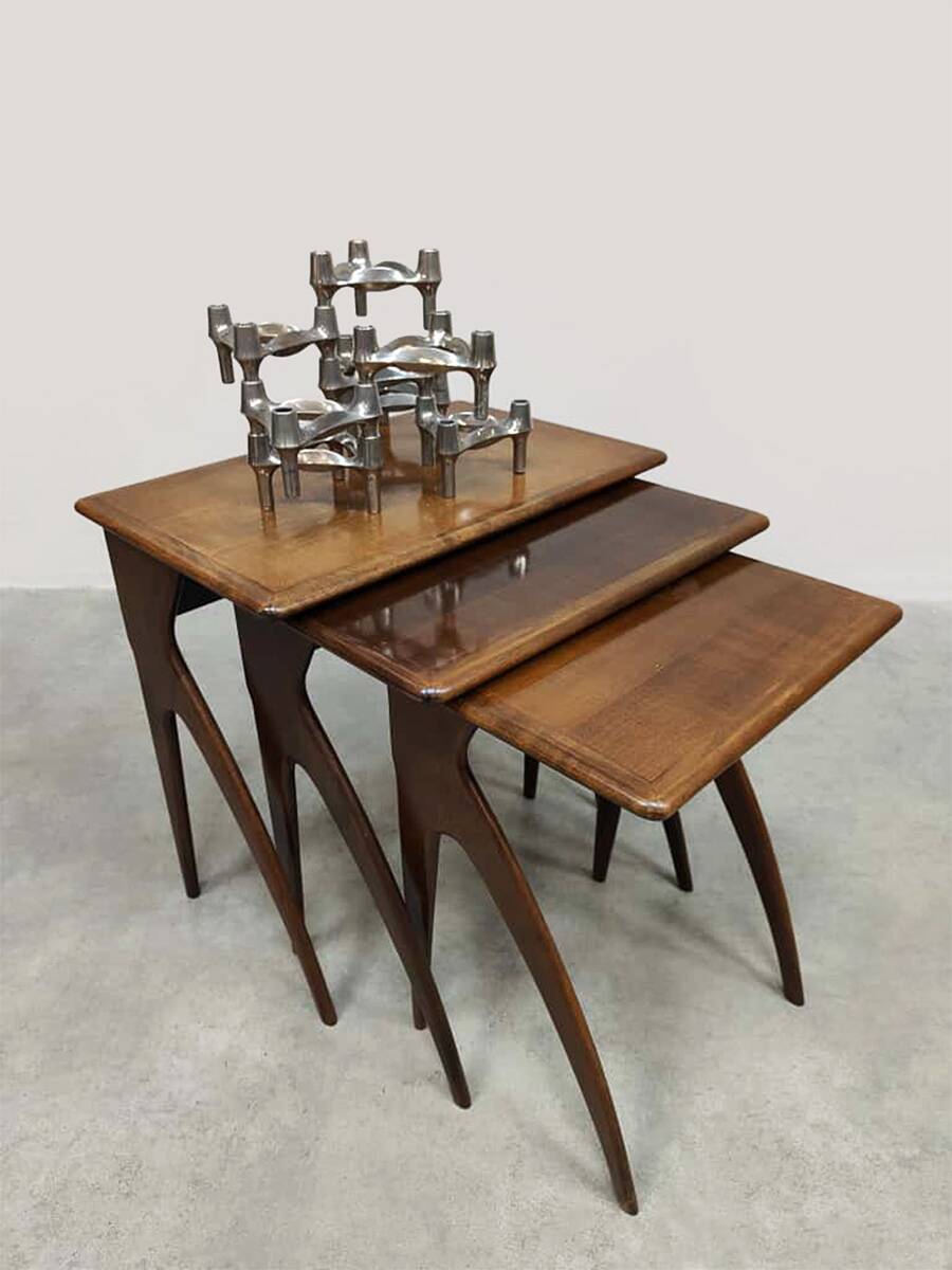 Vintage Italian design nesting tables mimiset 1950