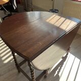 Old wooden round table