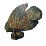 glazed stoneware fish sculpture signed Asian late 19th early 20th century