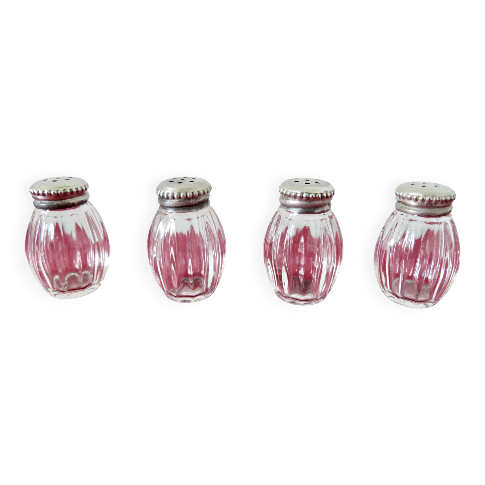 Salt and pepper "CHRISTOFLE" in solid silver in their original box, 1950.