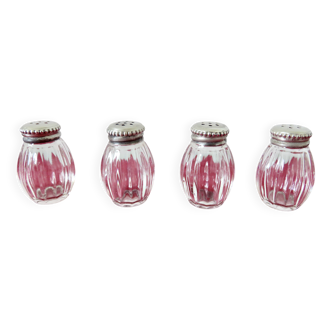 Salt and pepper "CHRISTOFLE" in solid silver in their original box, 1950.