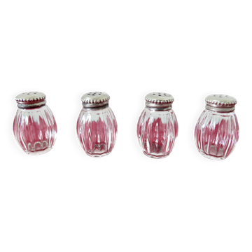 Salt and pepper "CHRISTOFLE" in solid silver in their original box, 1950.