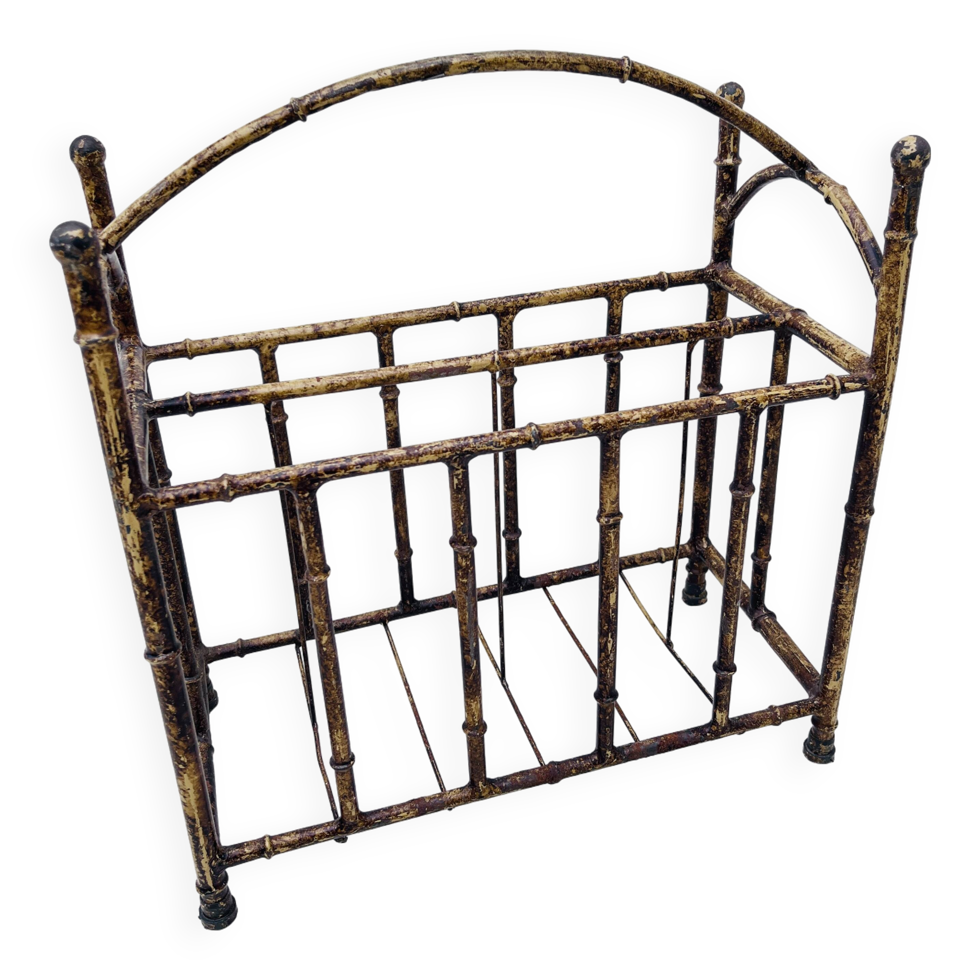 Art deco metal magazine rack