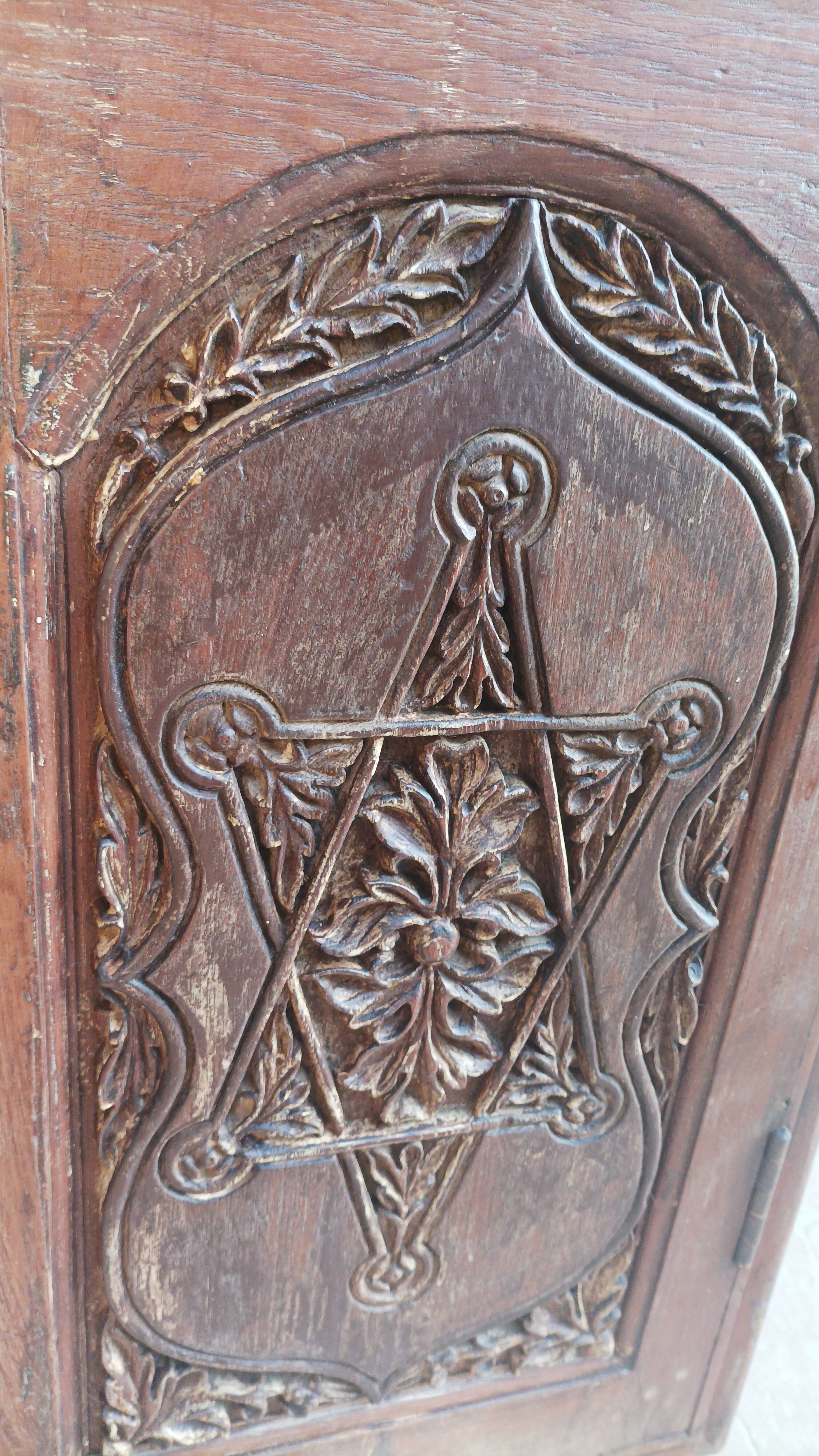 Old cupboard doors, beech wall bookcase (1)