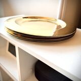 8 large dessert plates in brass