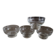 Set of 4 engraved crystal bowls - 1920s/1930s
