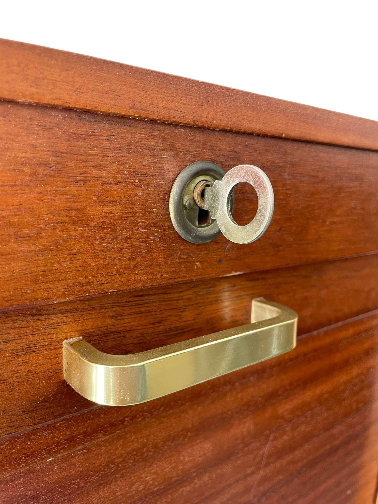 Vintage 1960s/1970s Filing Cabinet with 3 Curtains