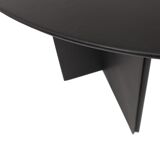 Table avec cuir noir de Durlet 1970s