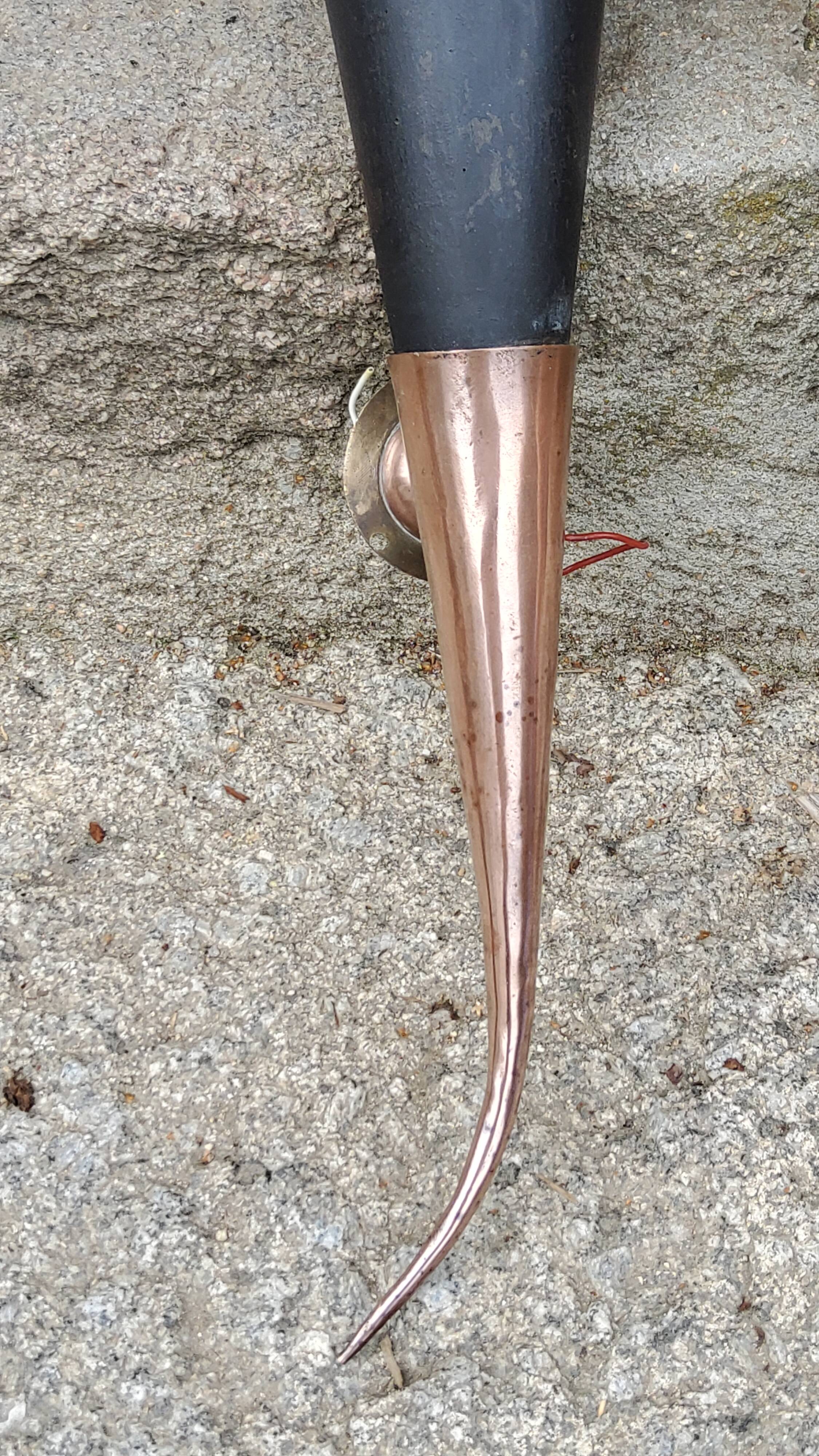 Pair of vintage 50s copper and metal wall lights