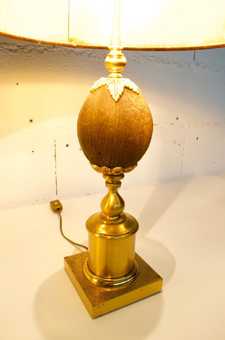 PAIR OF GILDED METAL LAMPS  70'