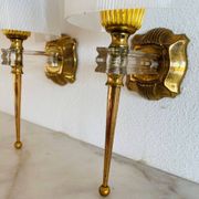 Paire d'appliques en laiton et acrylique, France 1960