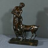 Bronze “Woman with Fawn”, Atelier Primavera – 1930