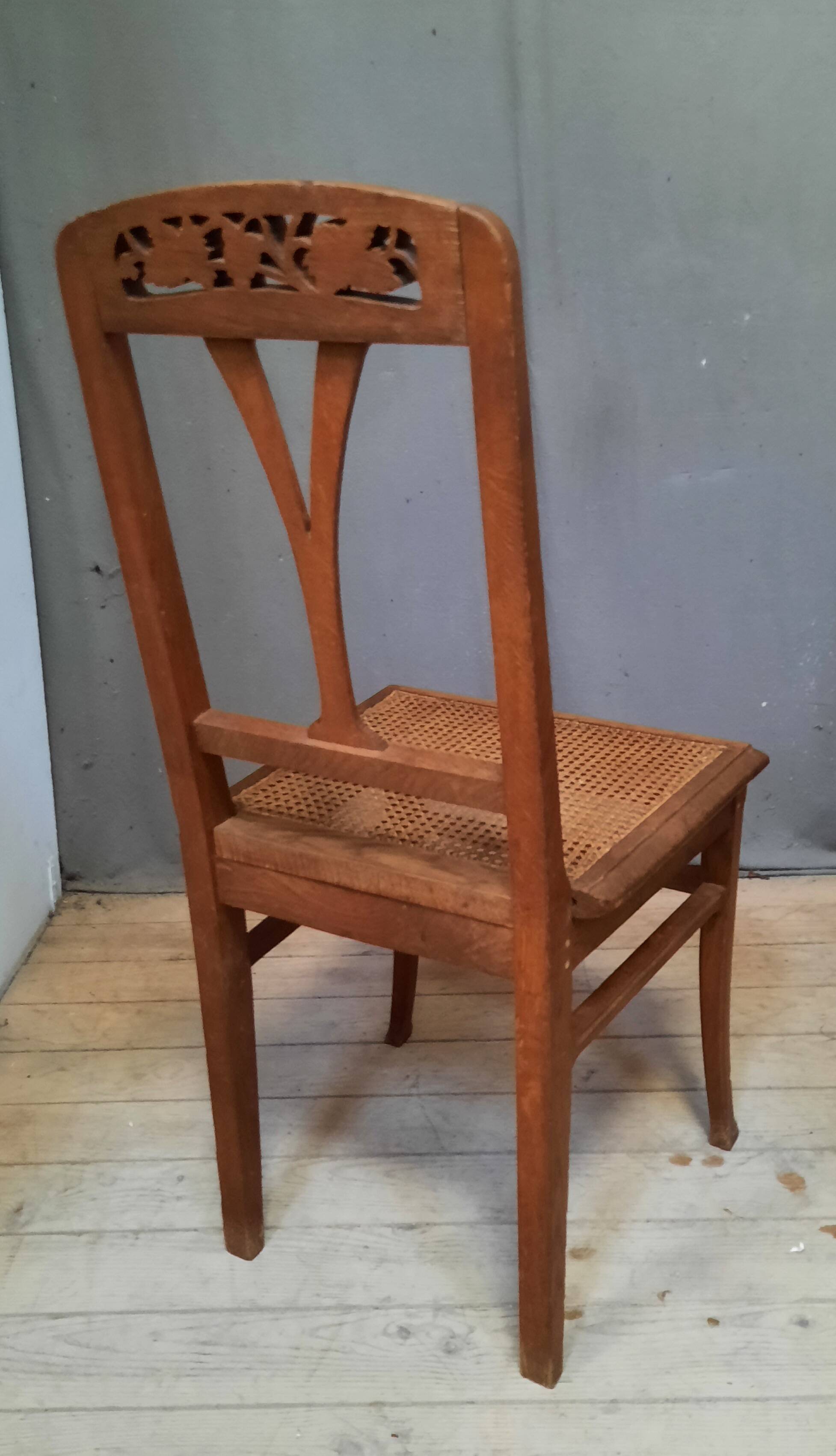 Cane chair in the style of Gauthier Poinsignon