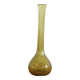 Vase à col long en verre soufflé bullé