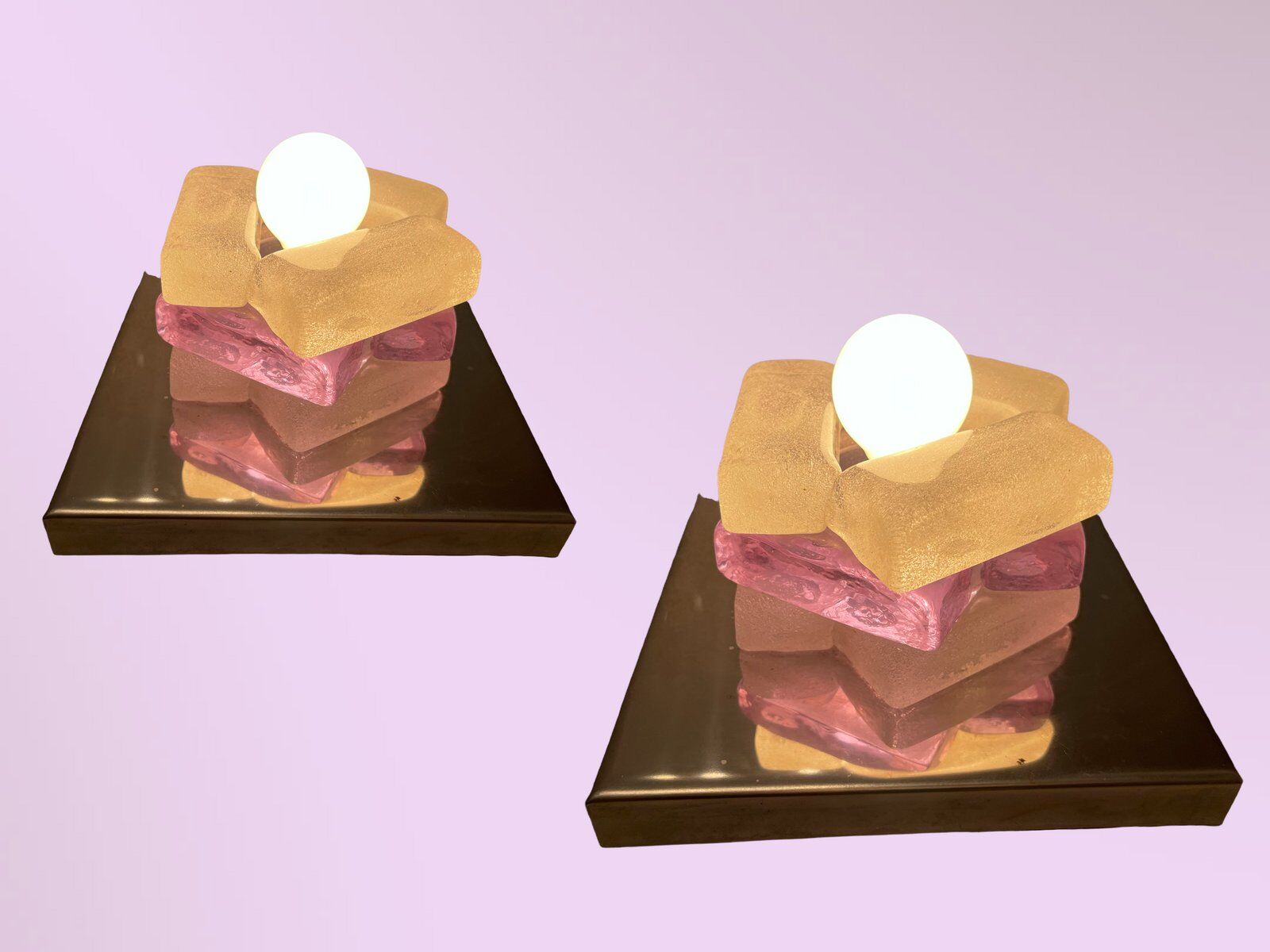 Italian Murano Glass Sconces by Albano Poli for Poliarte, 1970s , Set of 2